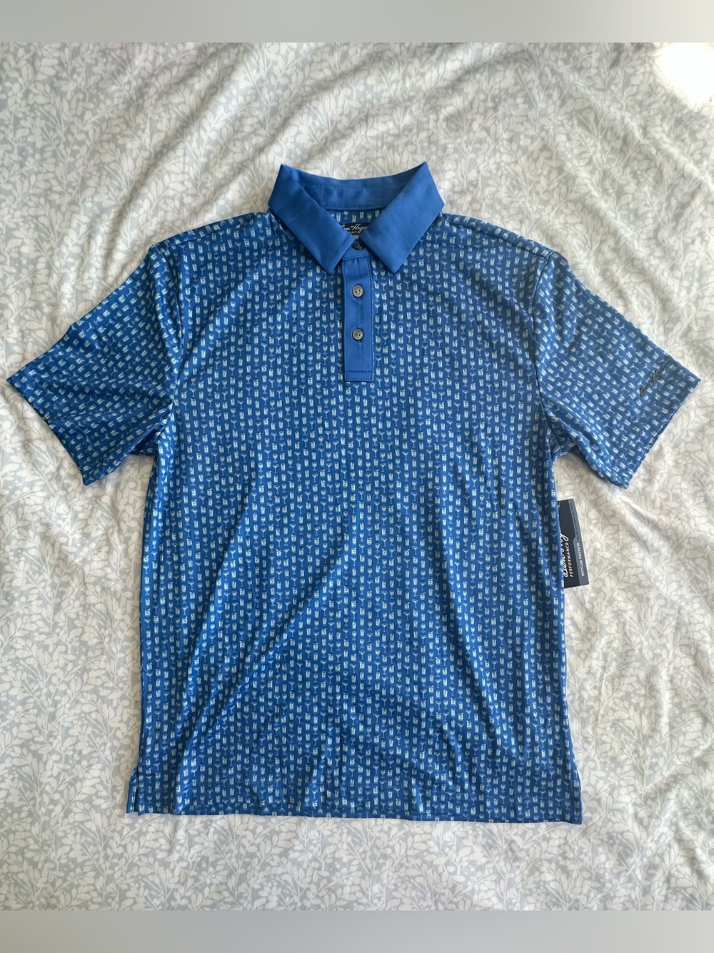 Ben Hogan Men's Blue Patterned Polo Shirt